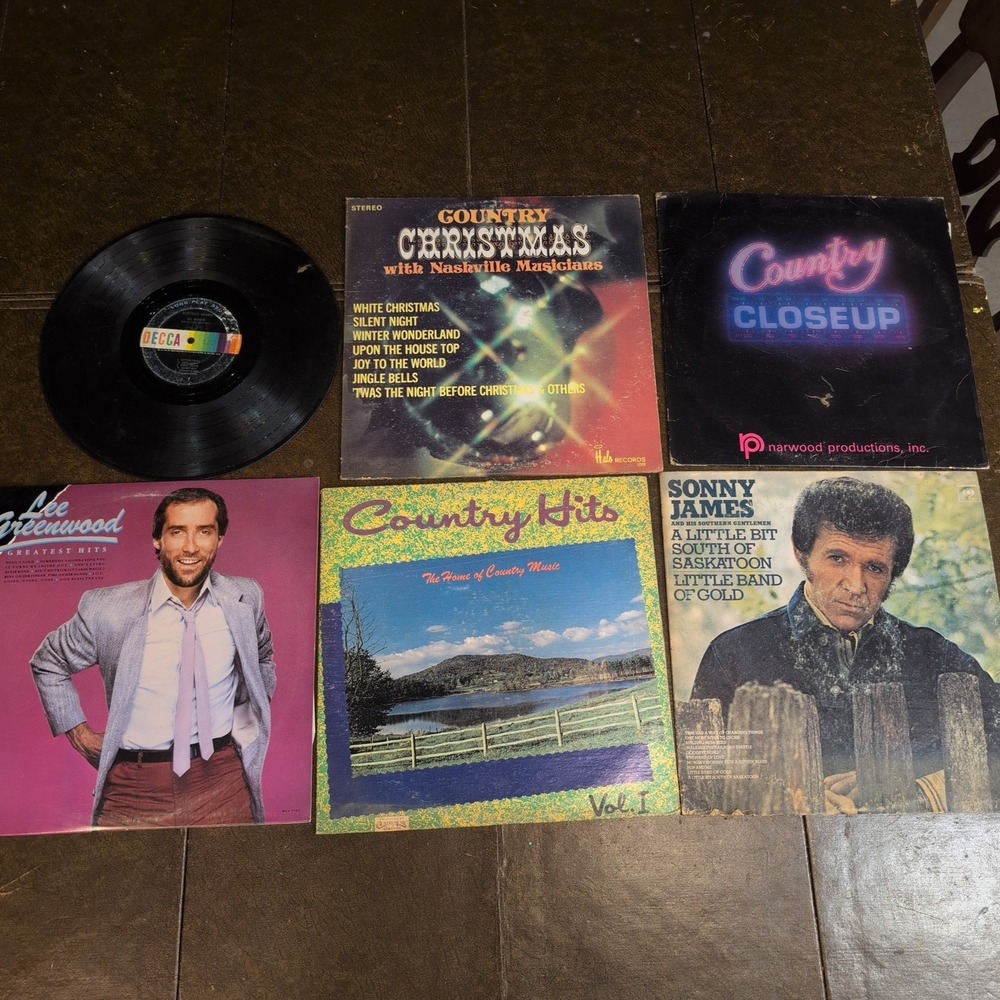 Vintage Country Music Vinyl‎ Record Lot Lee Greenwood Sonny James Christmas 6pc